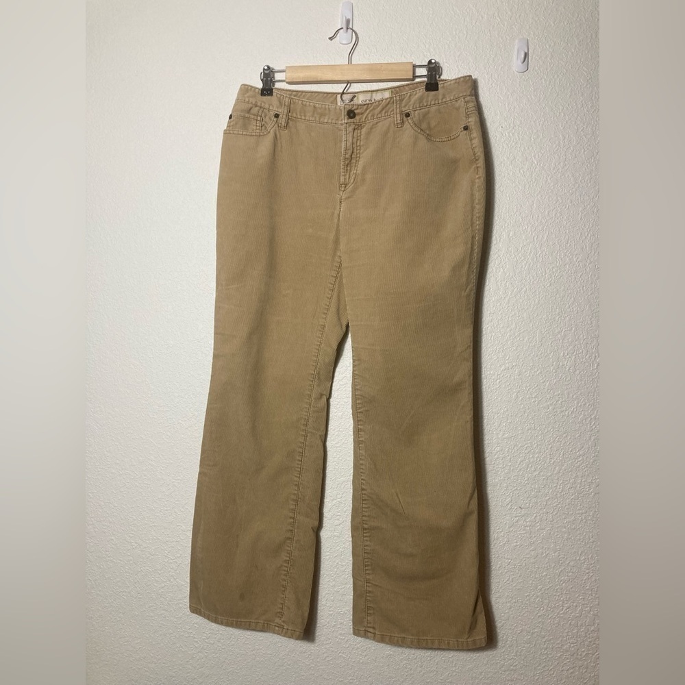 Ann Taylor LOFT curvy bootcut tan corduroy pants womens size 12P